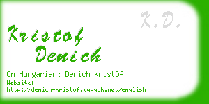 kristof denich business card